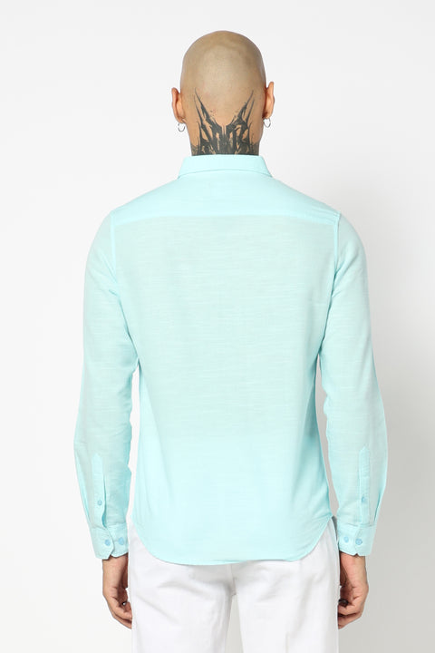 LIGHT BLUE PLAIN TAILORED FIT SHIRT