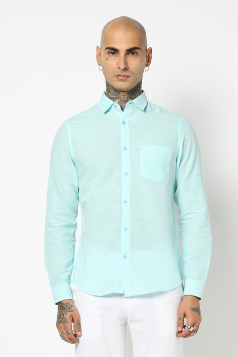 LIGHT BLUE PLAIN TAILORED FIT SHIRT