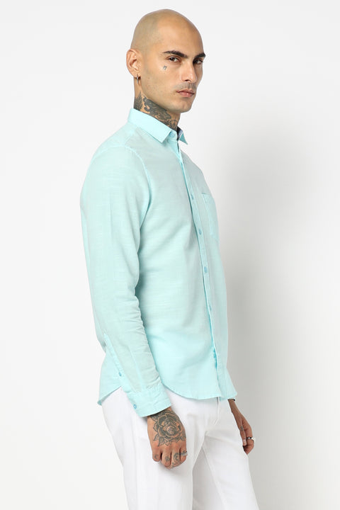 LIGHT BLUE PLAIN TAILORED FIT SHIRT