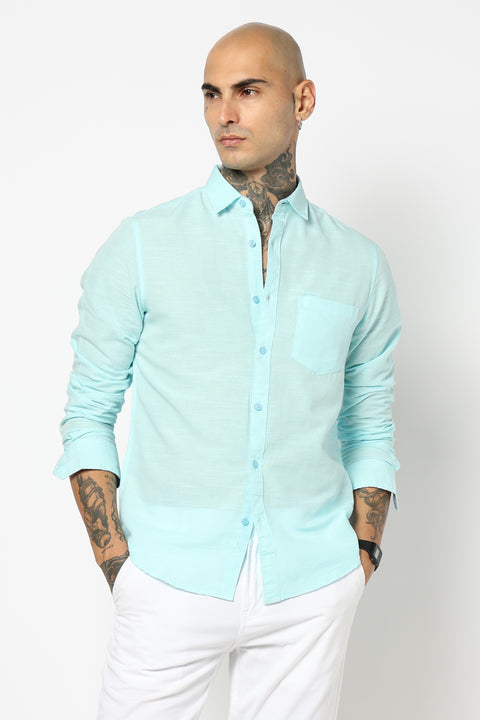 LIGHT BLUE PLAIN TAILORED FIT SHIRT