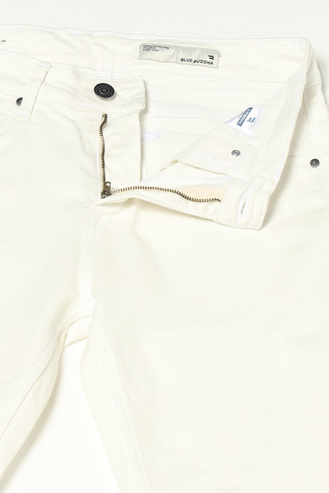 WHITE PLAIN SLIM FIT JEANS