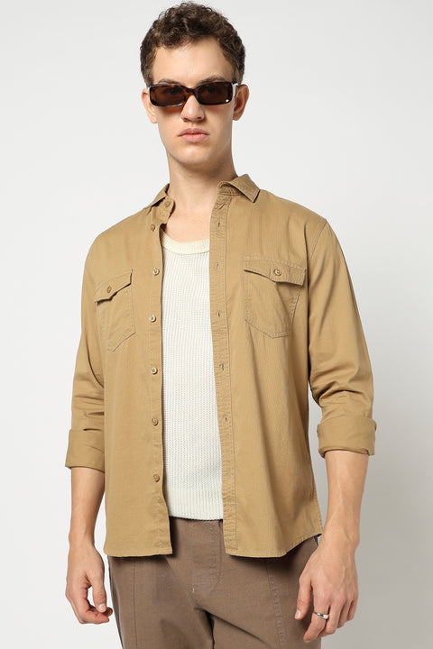 Light Khakhi Double Pocket Utility Shirt