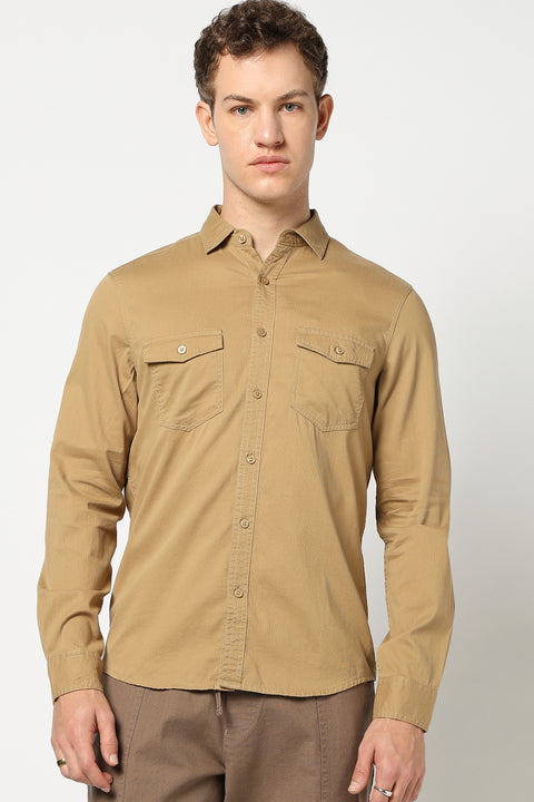 Light Khakhi Double Pocket Utility Shirt