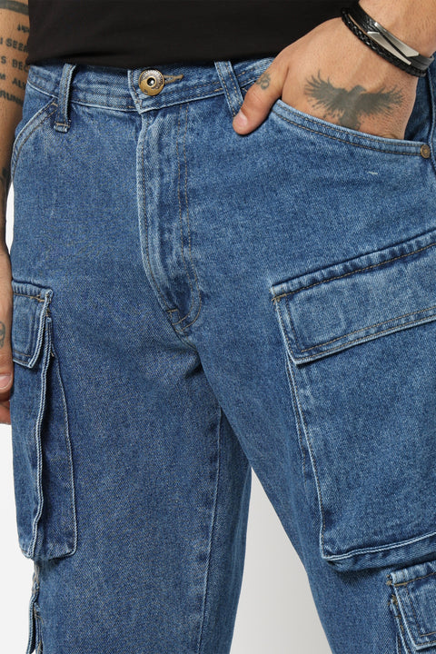 DARK BLUE RELAXED FIT CARGO