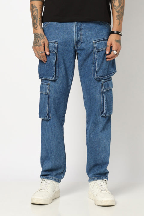 DARK BLUE RELAXED FIT CARGO
