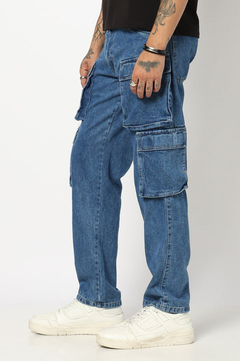 DARK BLUE RELAXED FIT CARGO