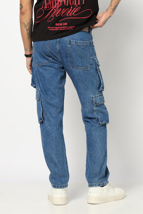 DARK BLUE RELAXED FIT CARGO