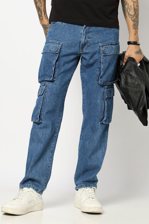 DARK BLUE RELAXED FIT CARGO