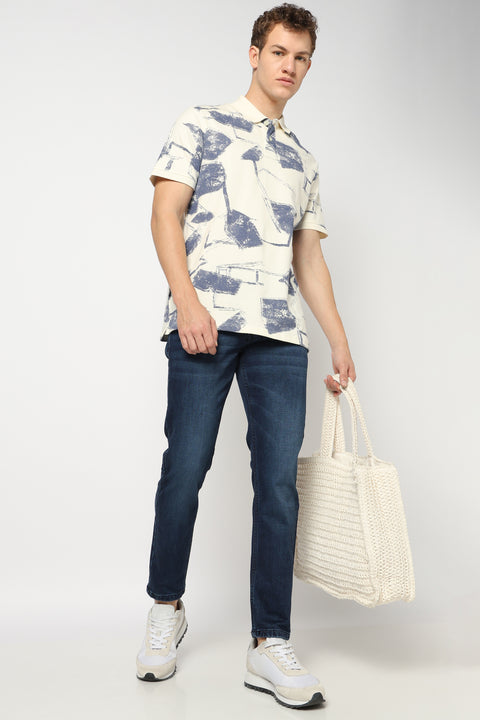Dark Blue Ankle Fit Denim-jeans