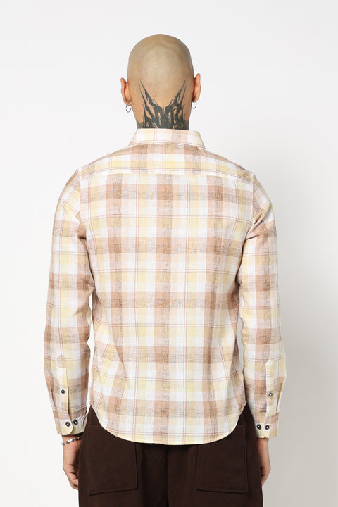 PEACH MADRAS CHECKERED SHIRT