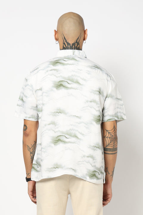 OFF WHITE PRINTED HALF SLEEVE SHIRT