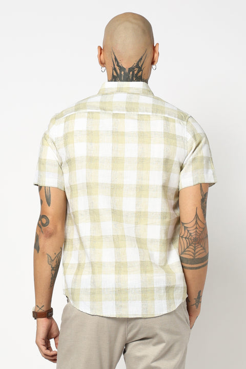 MINT BUFFALO CHECKERED HALF SLEEVE SHIRT