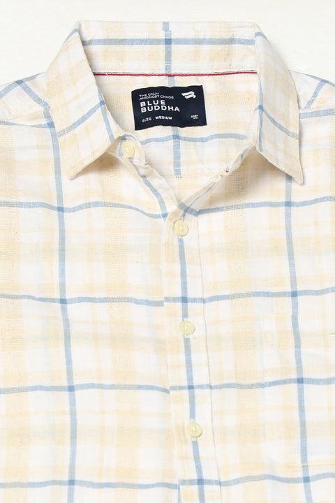 BLUE CHECKERED HALF SLEEVE SHIRT