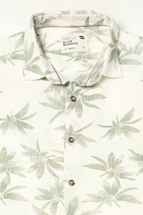 GREEN LEAF PRINTED HALF SLEEVE SHIRT