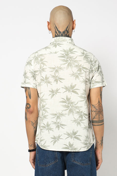 GREEN LEAF PRINTED HALF SLEEVE SHIRT