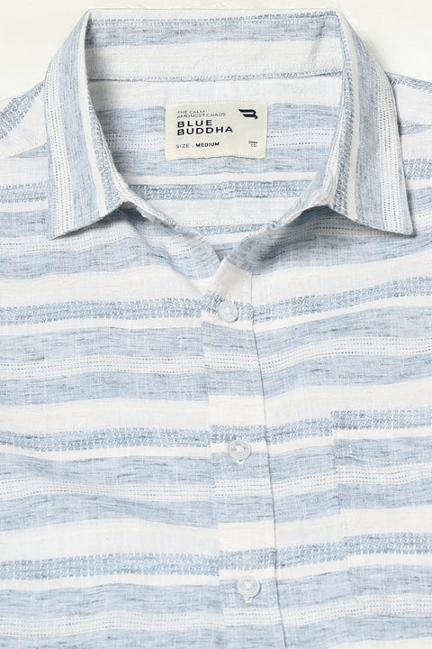 BLUE STRIPED HALF SLEEVE SHIRT