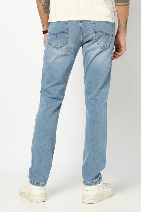 LIGHT BLUE PLAIN SLIM FIT JEANS