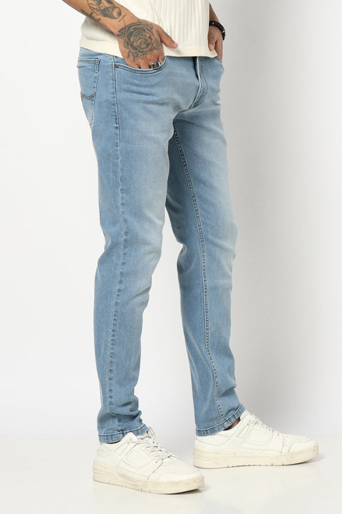 LIGHT BLUE PLAIN SLIM FIT JEANS