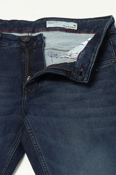 DARK BLUE PLAIN SLIM FIT JEANS