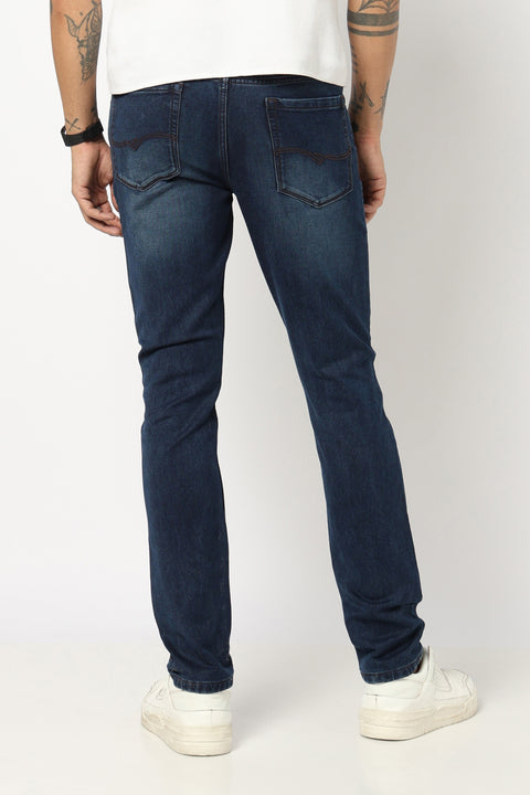 DARK BLUE PLAIN SLIM FIT JEANS