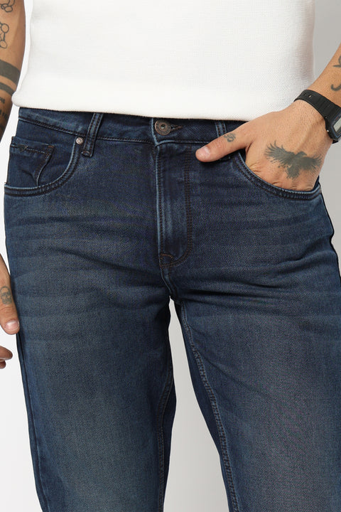 DARK BLUE PLAIN SLIM FIT JEANS