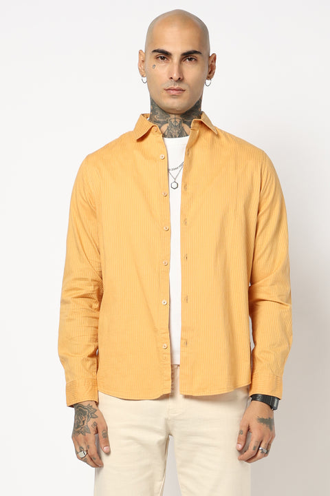MUSTARD PLAIN TAILORED FIT SHIRT