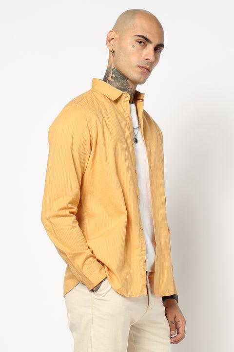 MUSTARD PLAIN TAILORED FIT SHIRT