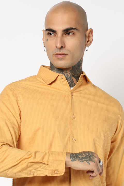 MUSTARD PLAIN TAILORED FIT SHIRT
