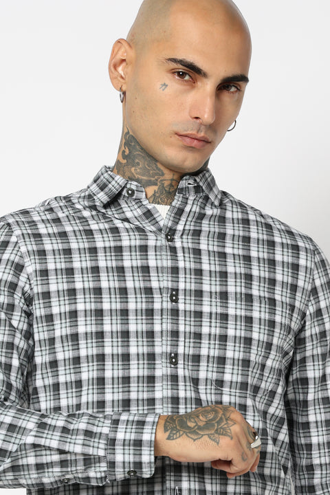 GREY TARTAN CHECKERED SHIRT