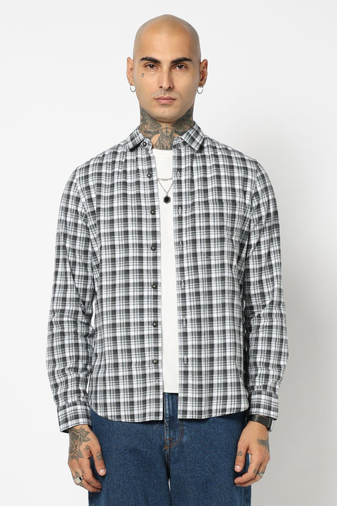 GREY TARTAN CHECKERED SHIRT