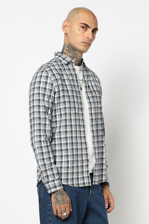 GREY TARTAN CHECKERED SHIRT
