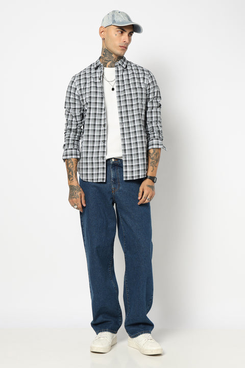 GREY TARTAN CHECKERED SHIRT
