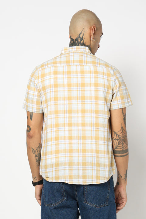 YELLOW TARTAN CHECKERED SHIRT