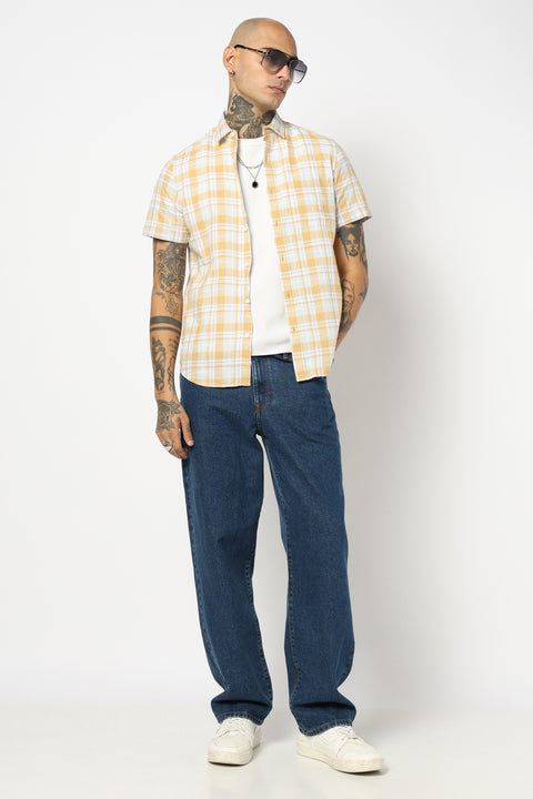 YELLOW TARTAN CHECKERED SHIRT