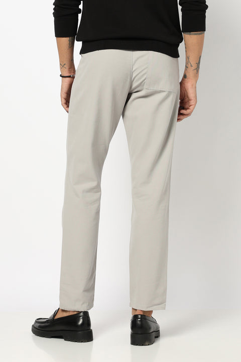 LIGHT GREY PLEATED REALXED FIT TROUSER
