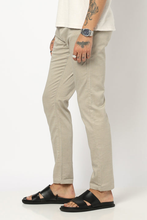OLIVE PLAIN SLIM FIT TROUSER