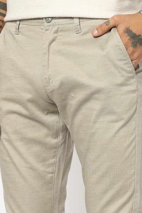 OLIVE PLAIN SLIM FIT TROUSER