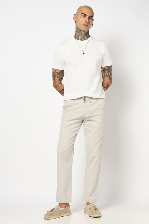 LIGHT GREY PLAIN TRAVELLER FIT TROUSER