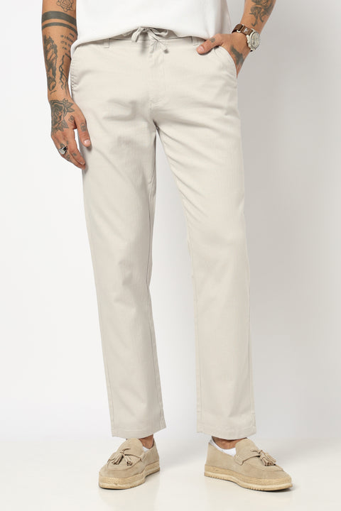 LIGHT GREY PLAIN TRAVELLER FIT TROUSER