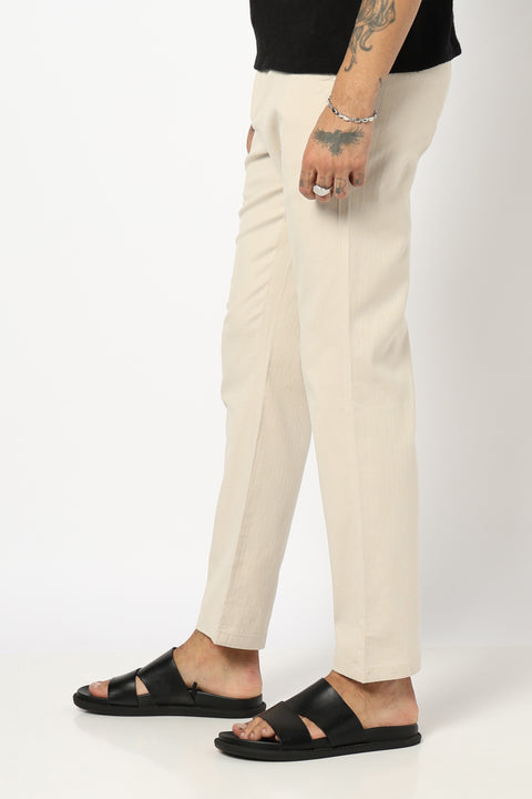 BEIGE PLAIN TRAVELLER PANTS