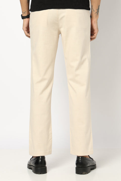 BEIGE TRAVELLER FIT MENS TROUSER