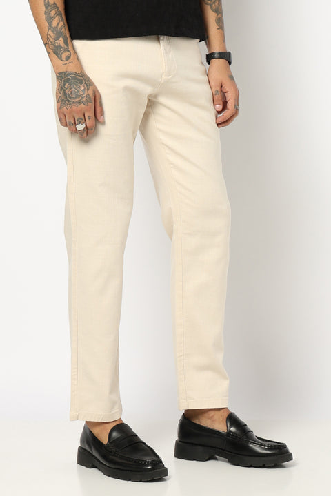 BEIGE TRAVELLER FIT MENS TROUSER