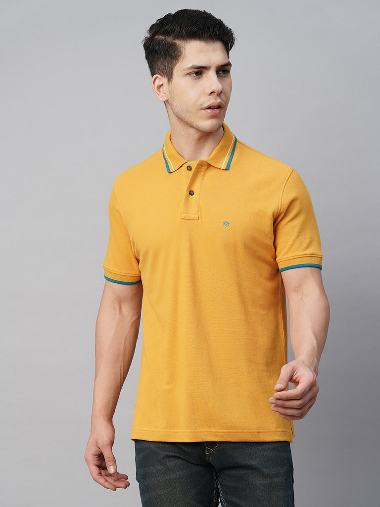 Mustard Polo Collar T-shirt