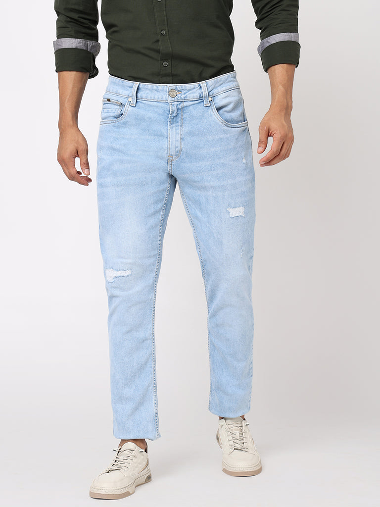 Mid Blue Distressed Jeans