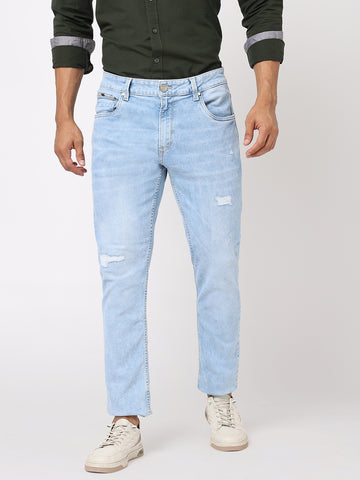 Mid Blue Distressed Jeans
