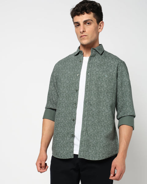 LYORE Green Printed Shirt