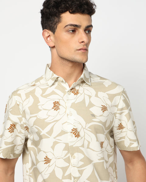 IONEL Beige Printed Shirt