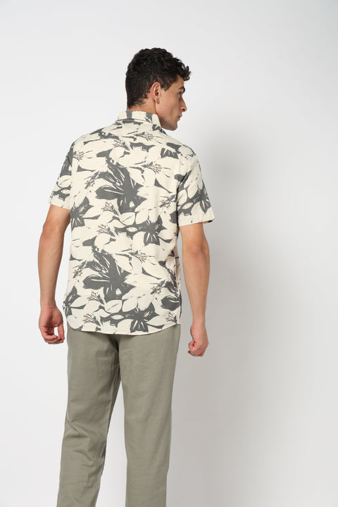 NOVEK Grey Printed Shirt