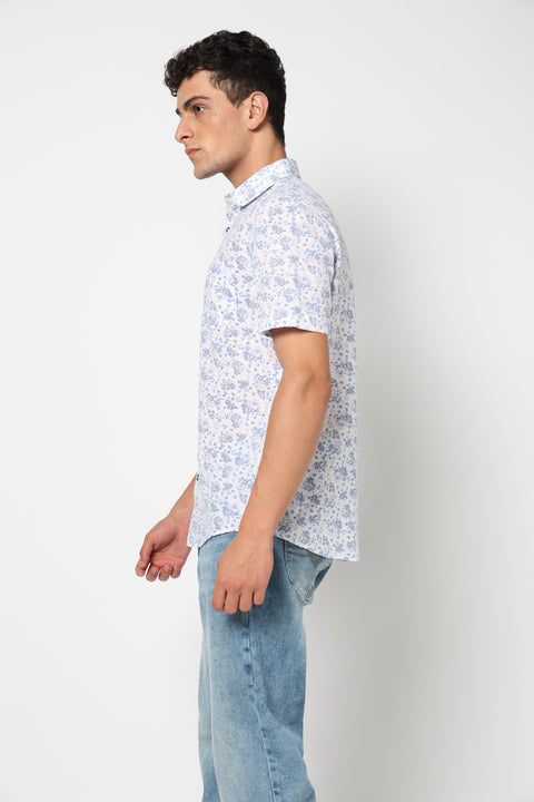 LYRIC Blue Printed Shirt