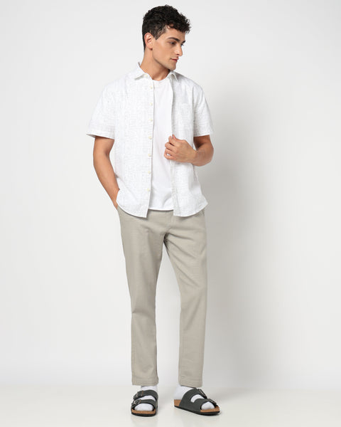ZAREK White Printed Shirt